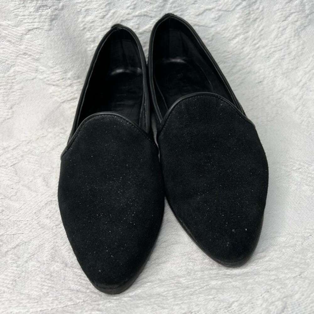 The Flexx Flats Black Suede Leather Glitter Loafer Women's Size 6.5 - Picture 7 of 9